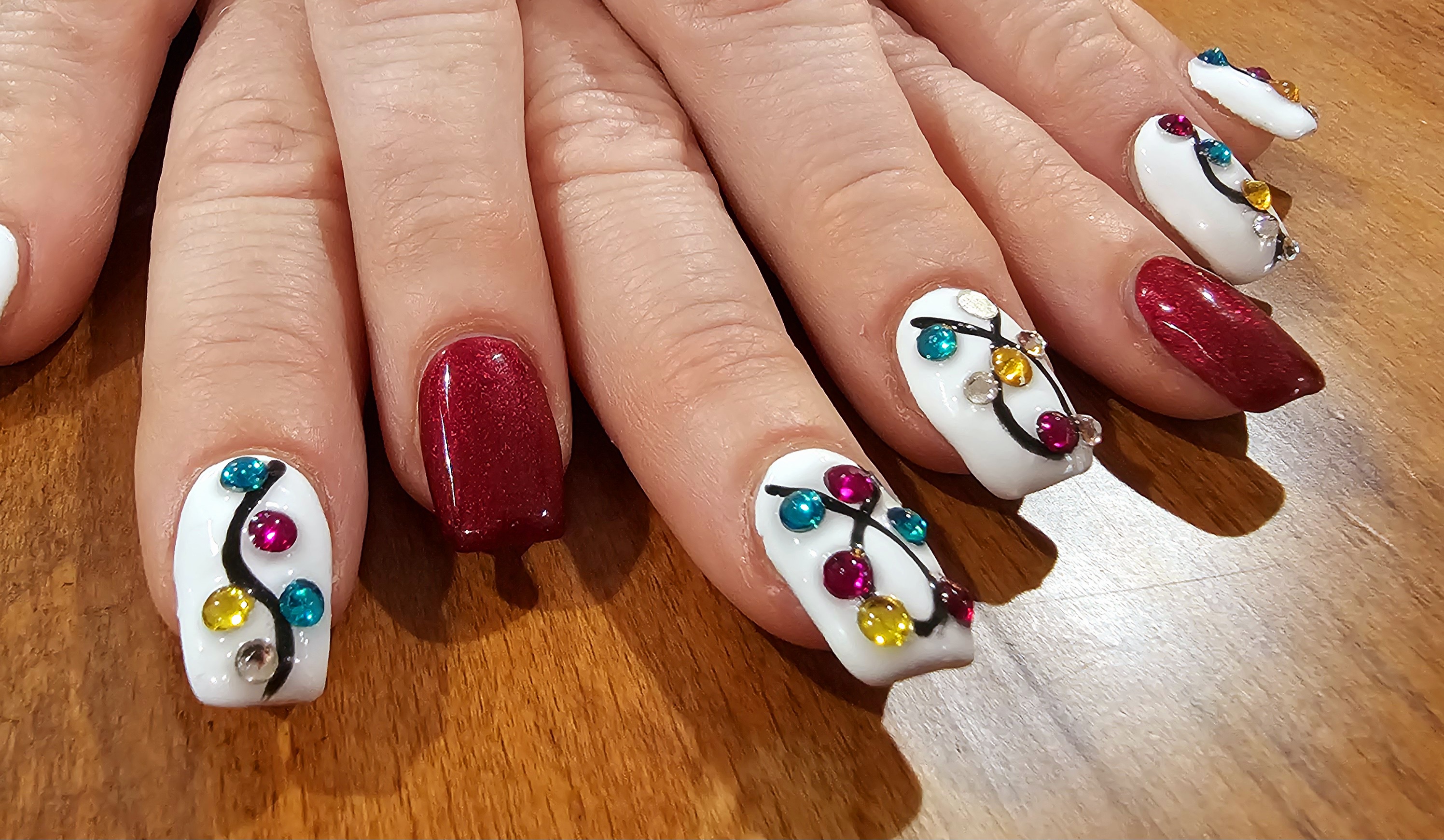 Wife's Festive Christmas Nail Art