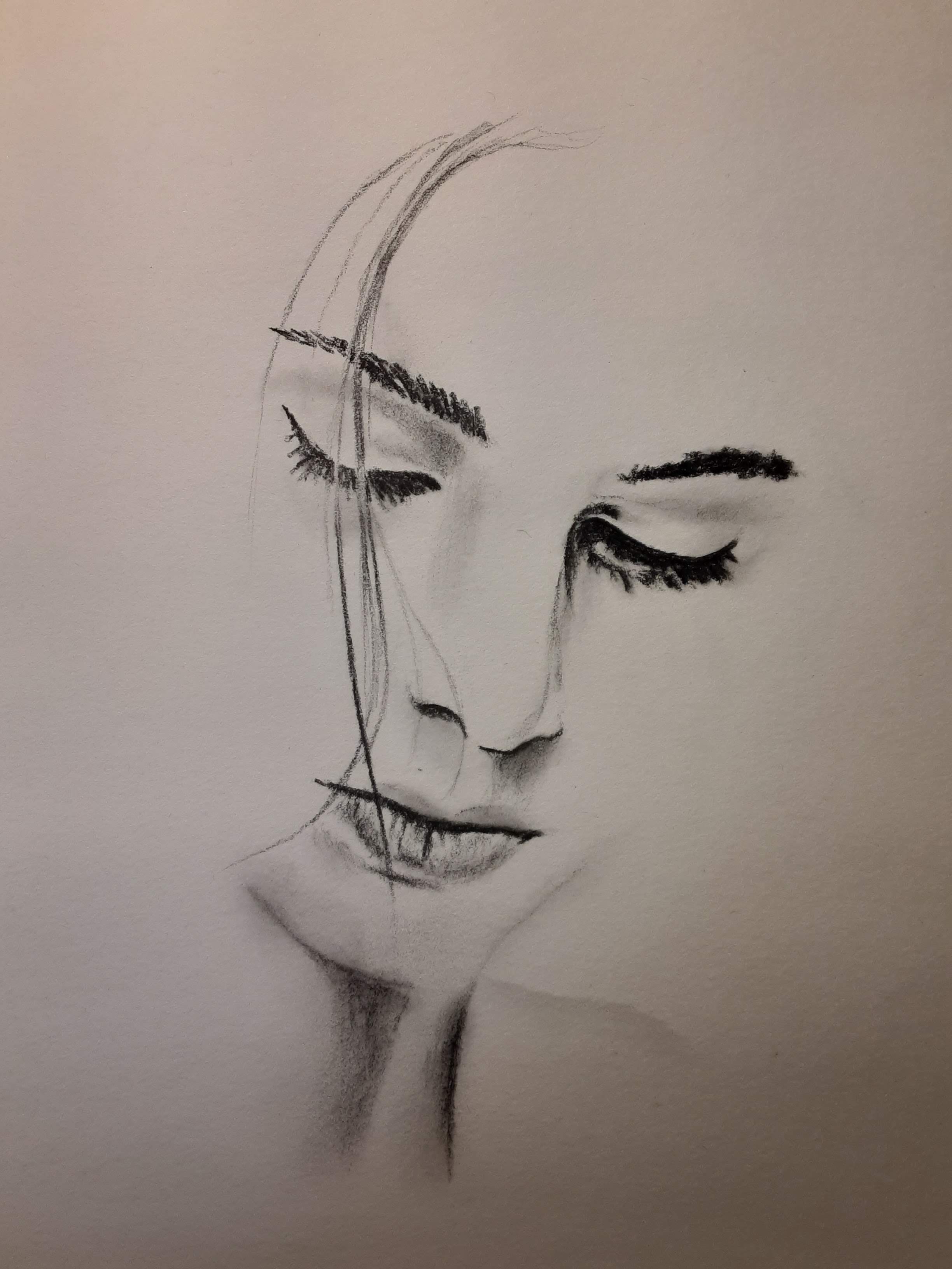 Minimalist Charcoal Portrait