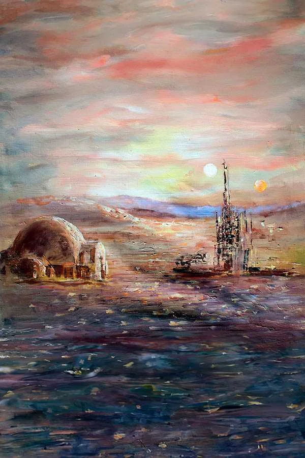 My Artistic Take on Tatooine: An Oil Painting