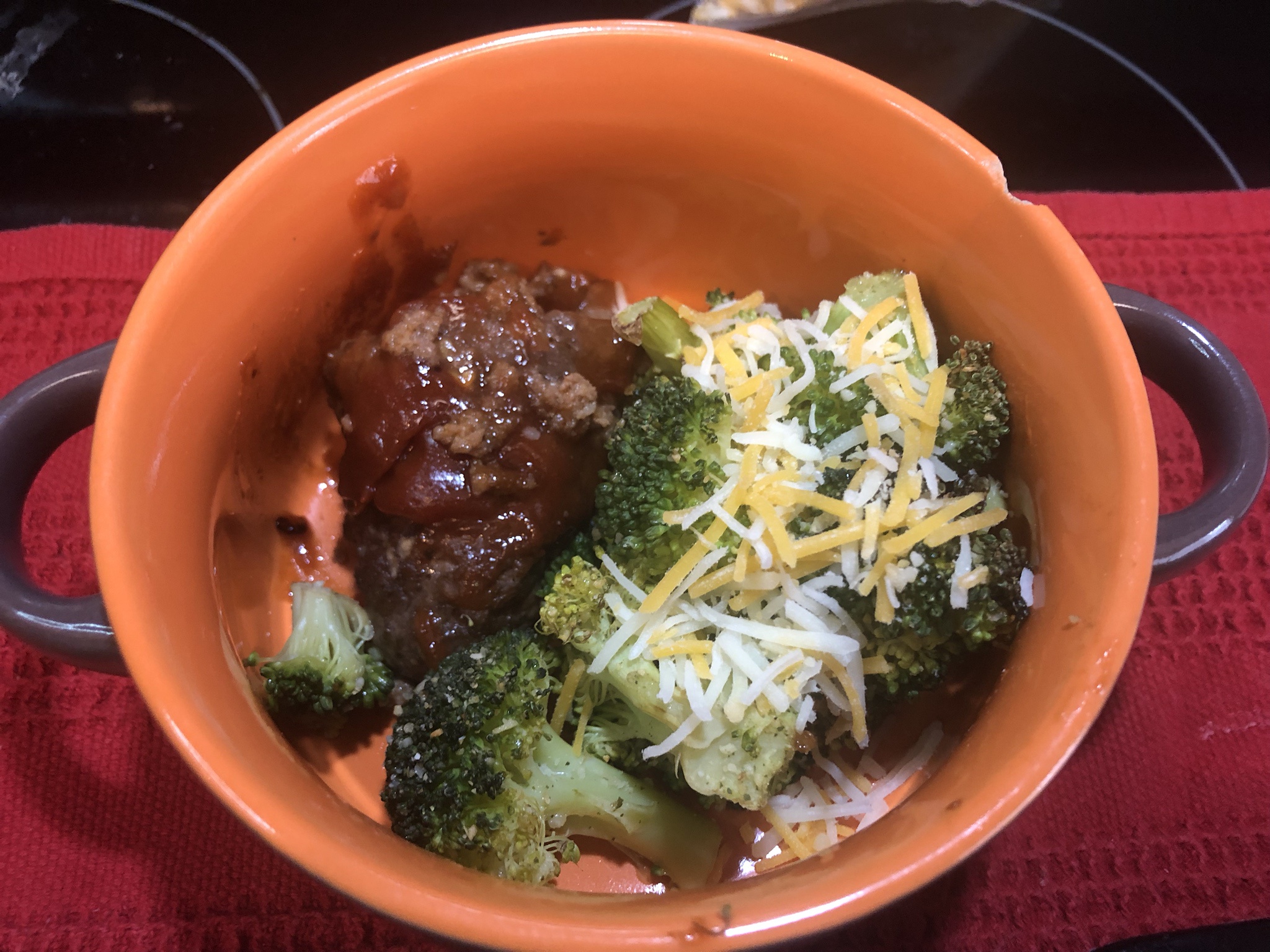 Delicious Sheet Pan Brown Sugar-Glazed Beef Meatloaf with Cheddar Broccoli.