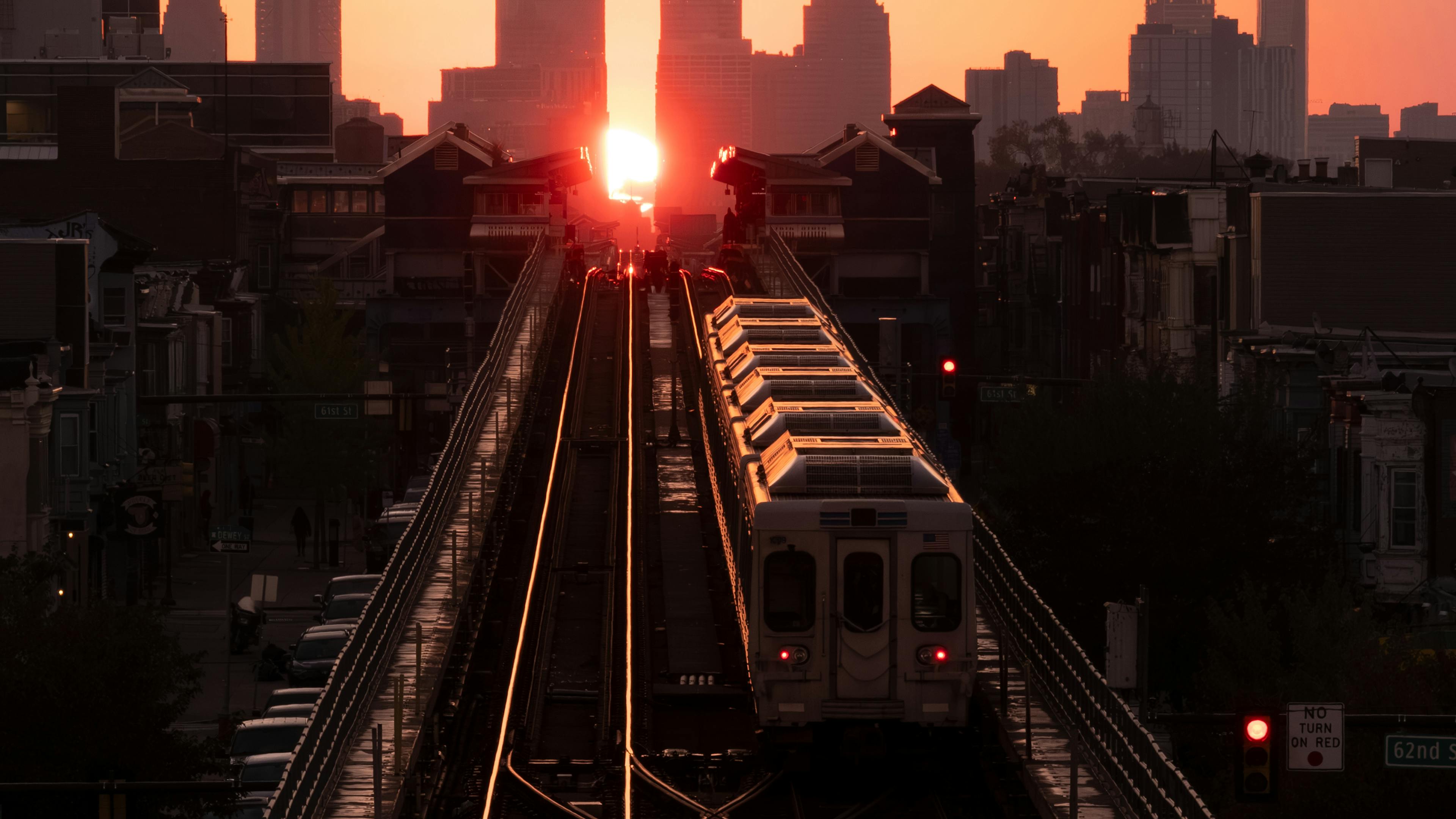 Breathtaking Sunset at the Rail Crossing