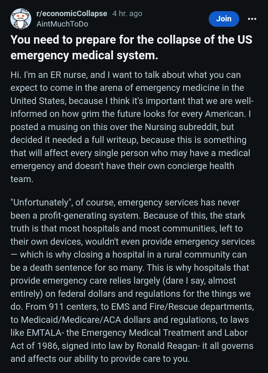 Imagining the Potential Collapse of the US Emergency Medical System