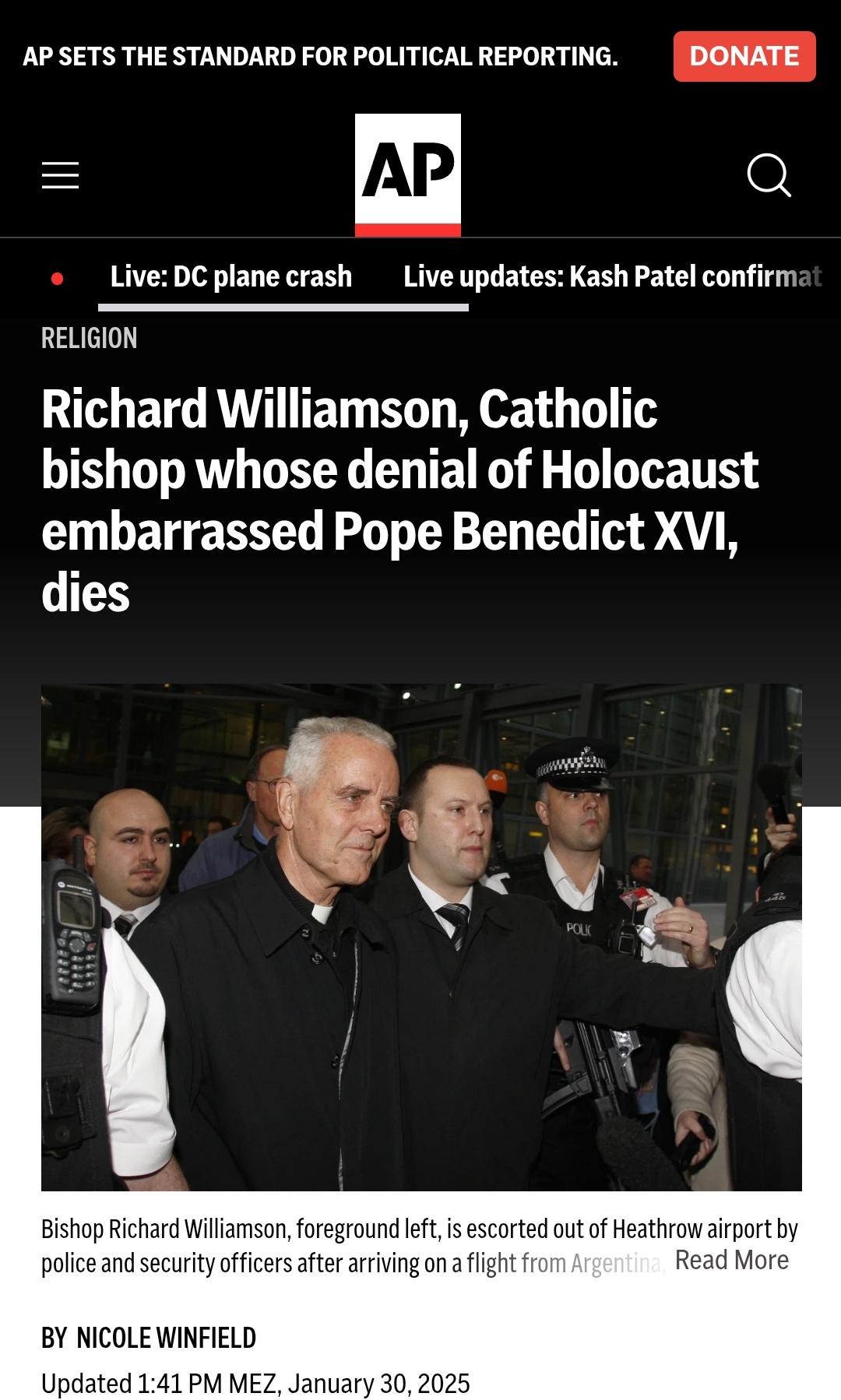 On a Lighter Note: Holocaust Denier Richard Williamson Finally Faces His Fate