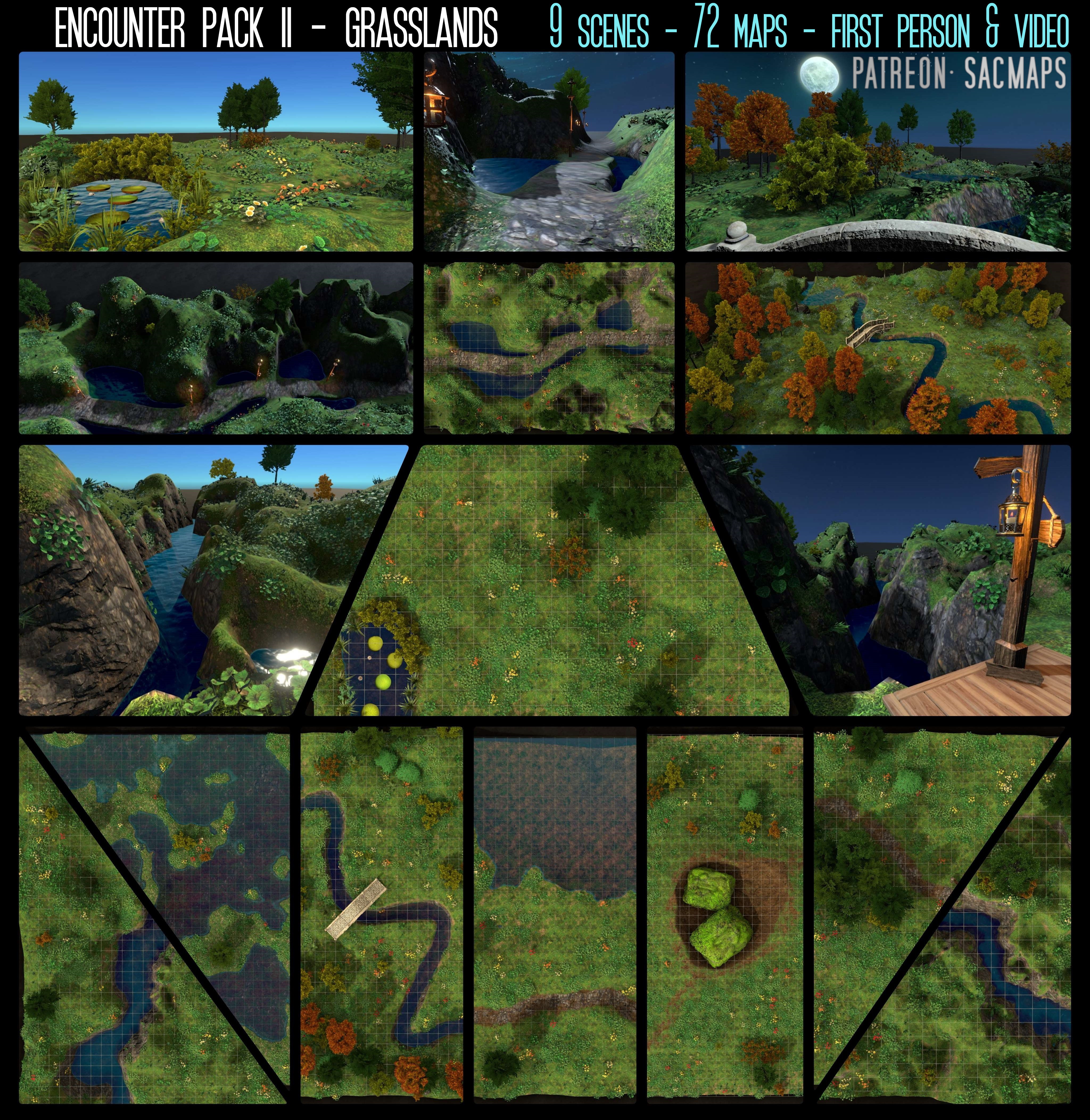 Explore the Grasslands: Free DnD/TTRPG Encounter Maps for Your Adventures!