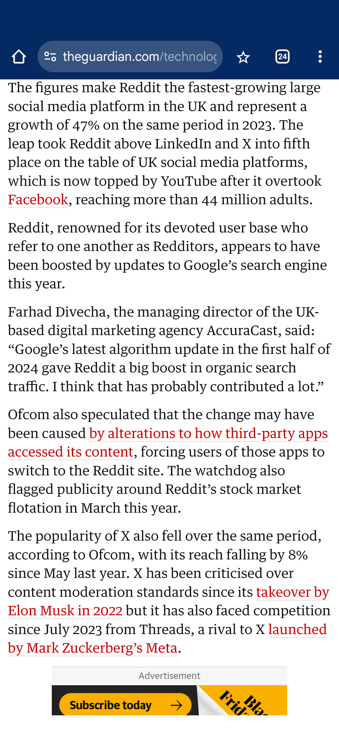Reddit Surpasses Twitter in Popularity Across the UK