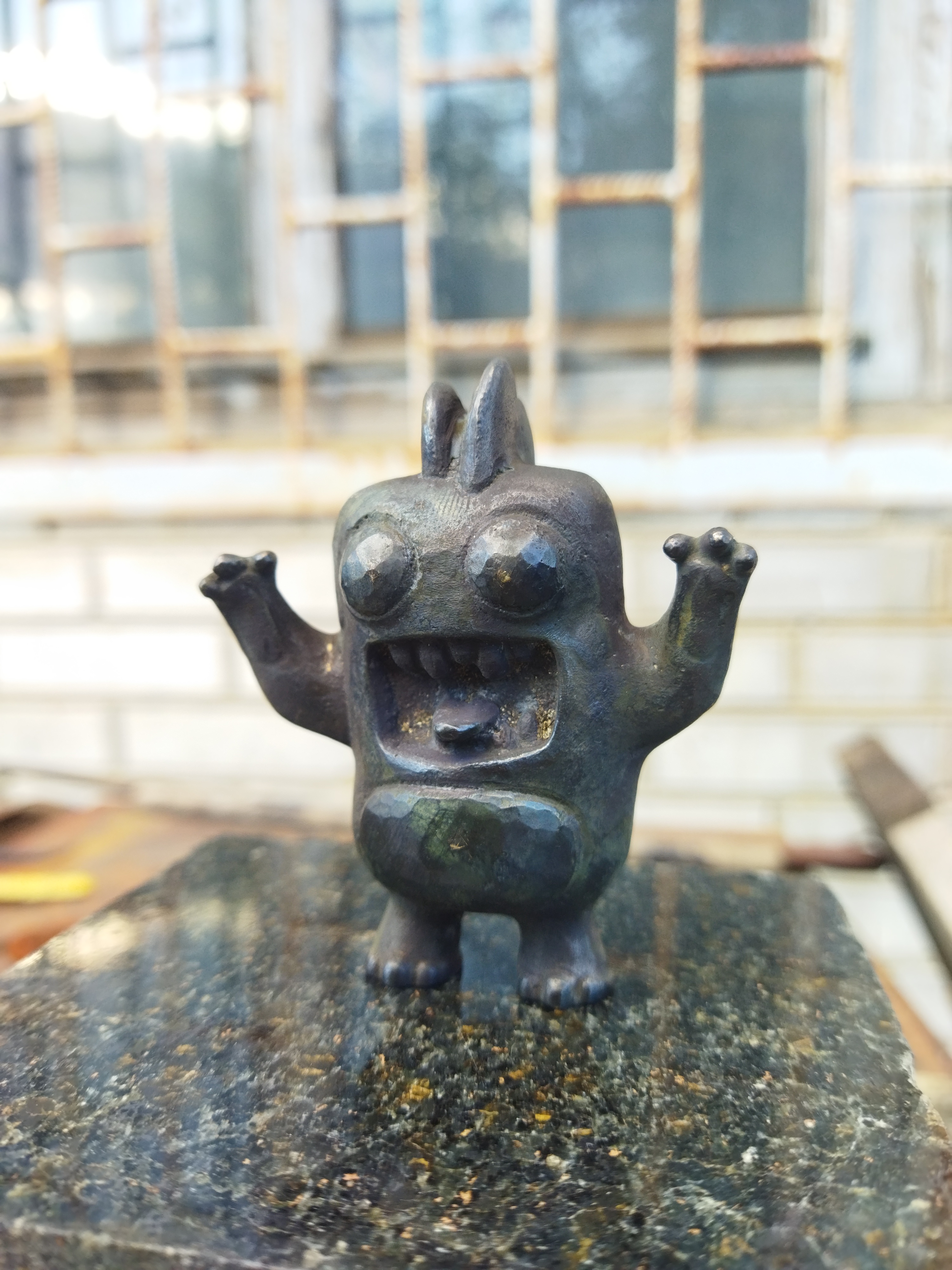 A Hilarious Bronze Replica of a Classic Plastic Toy