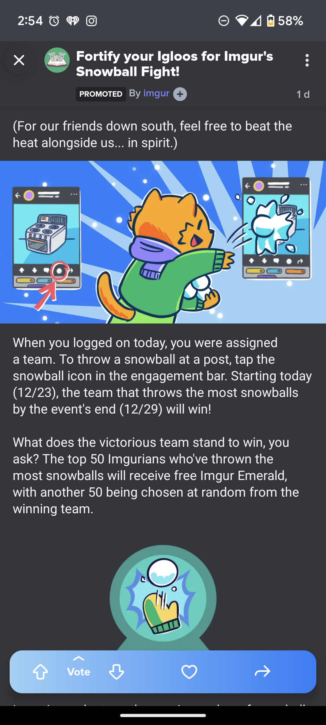 Looks like I'm missing out on the snowball fight, huh?