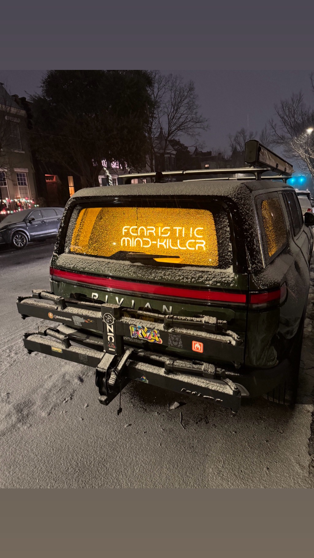 Rivian R1S Quad Thriving in Virginia's Snowy Wonderland