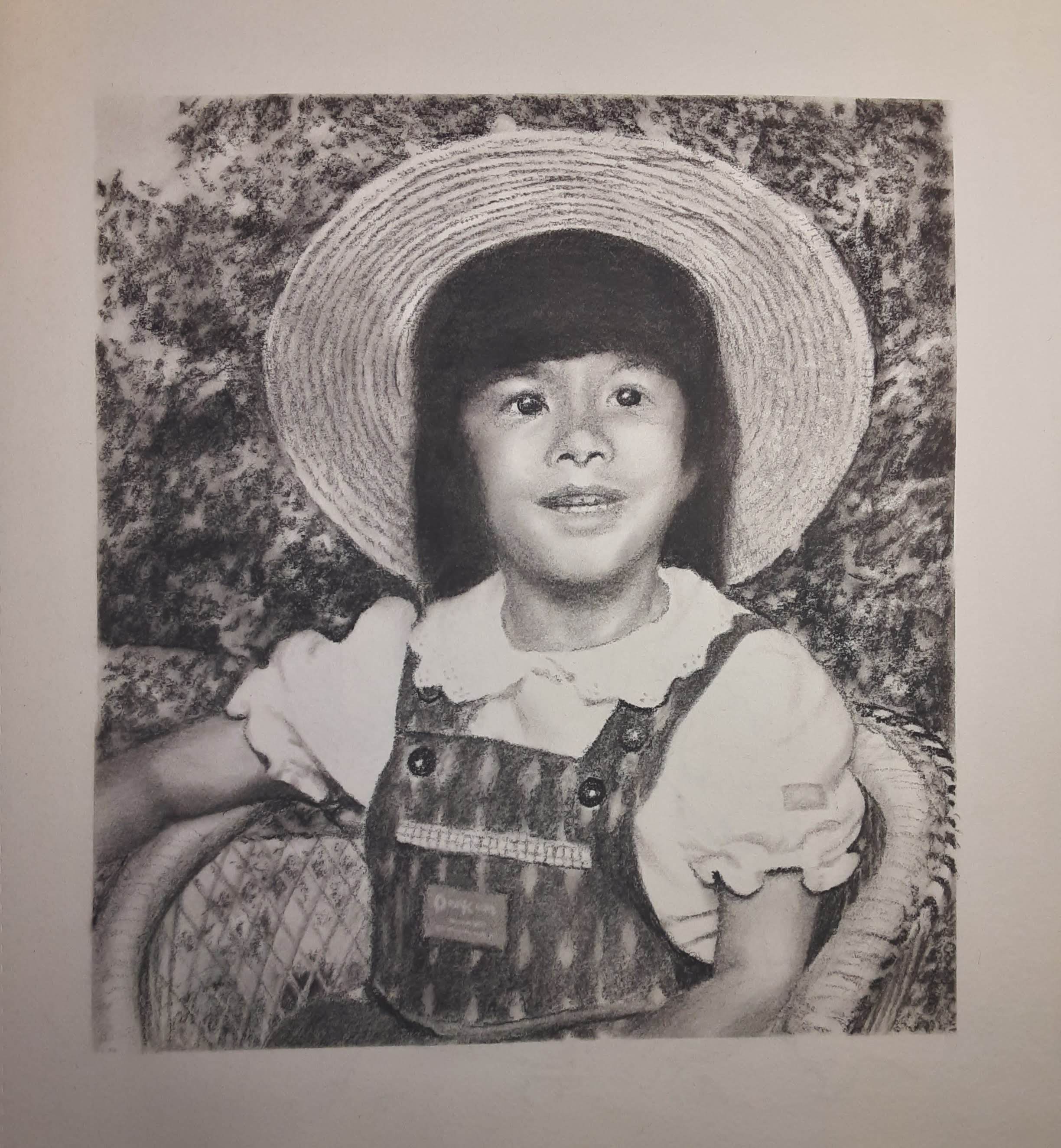 Charcoal Portrait of a Young Lady