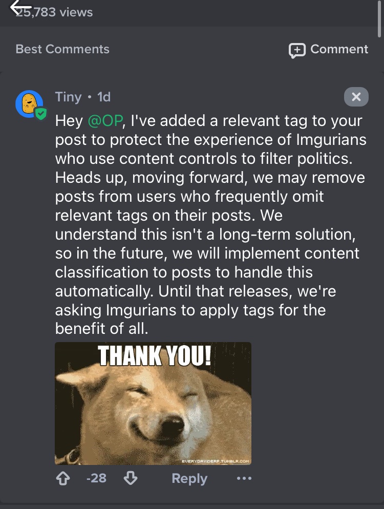 Is Imgur cracking down on political content?