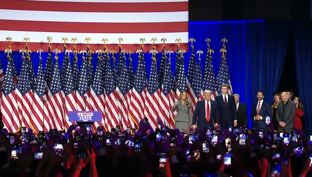 Trump just arrived at his headquarters to deliver a live speech on YouTube.