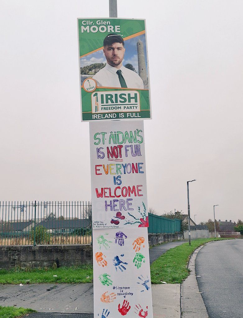 This far-right, anti-immigration guy put up his election poster outside a school, and the students and teachers had the perfect response! Absolutely love it!