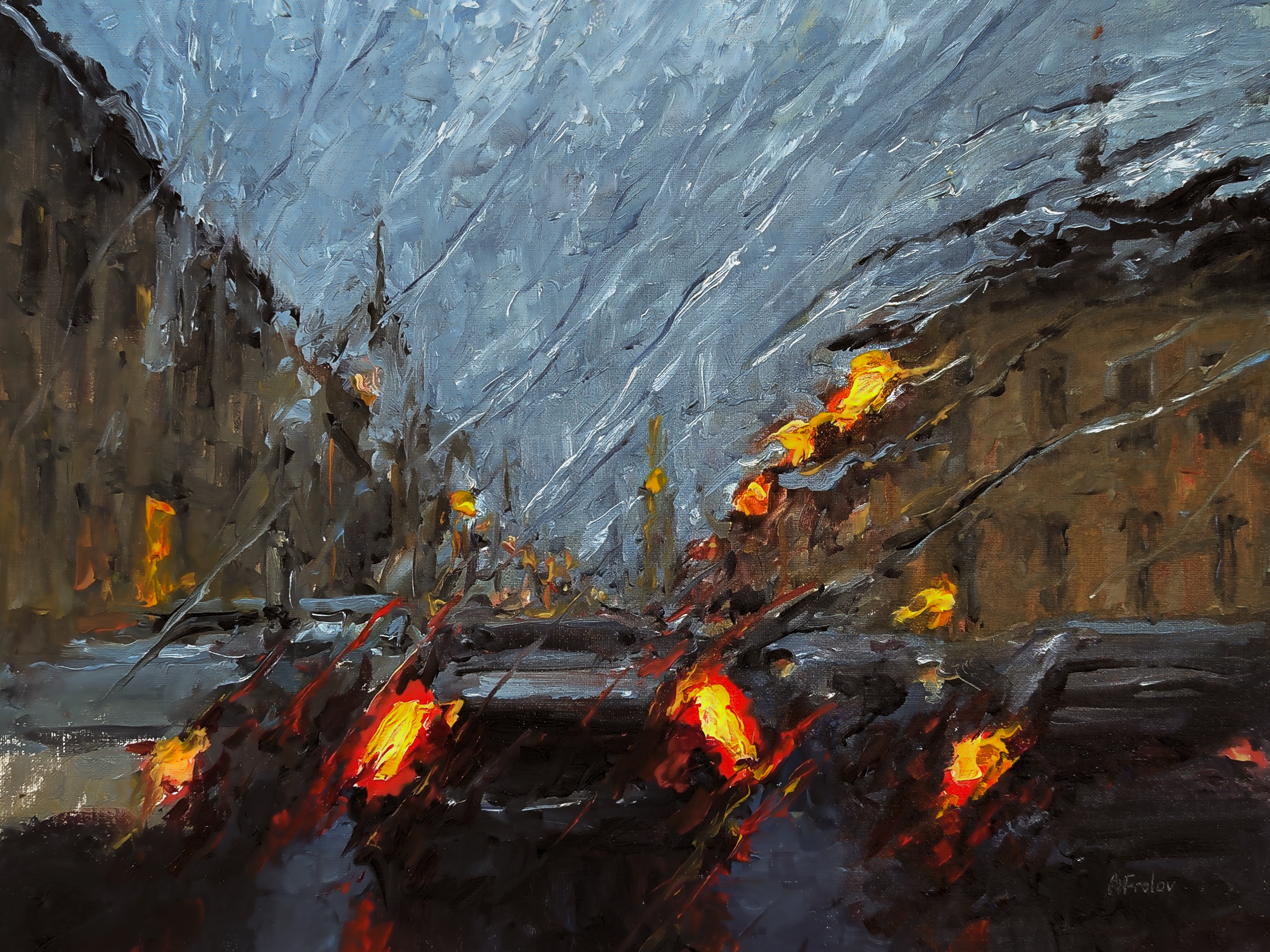 A Serene Late Evening: My Oil Painting Masterpiece