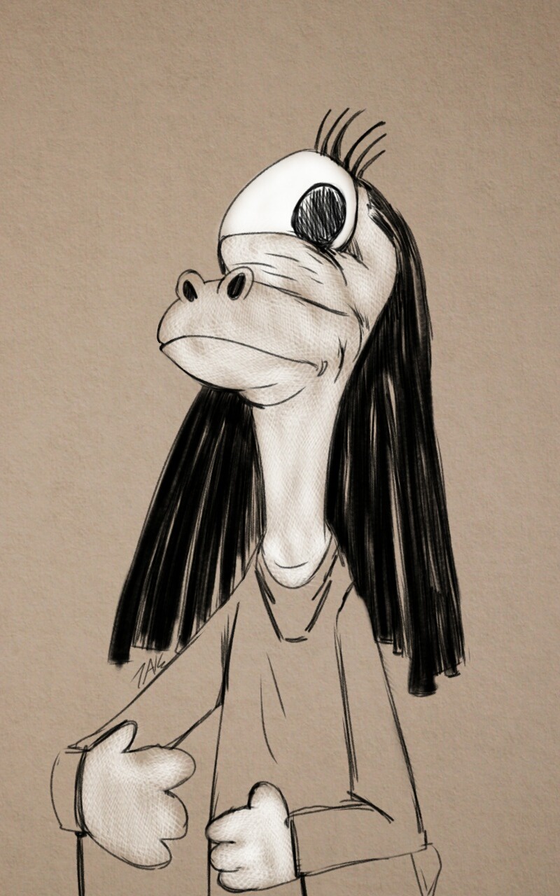 Daily Sketch: Meet my whimsical one-eyed puppet friend!