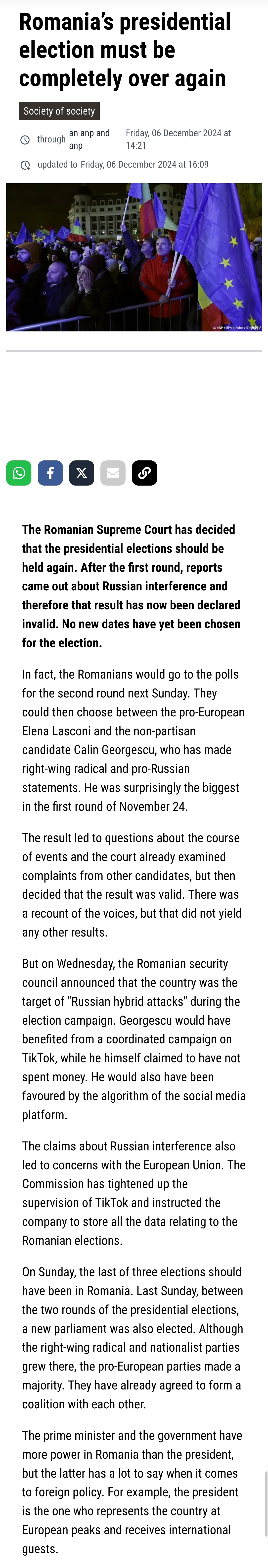 Russian Influence Casts Doubt on the Validity of Romania's Presidential Election Results