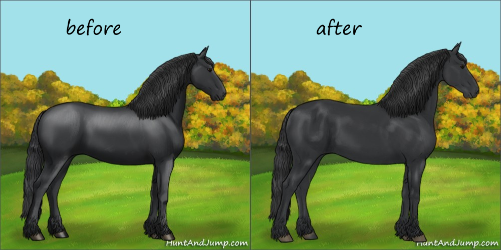 Enhancing the shading in our Friesian breed artwork
