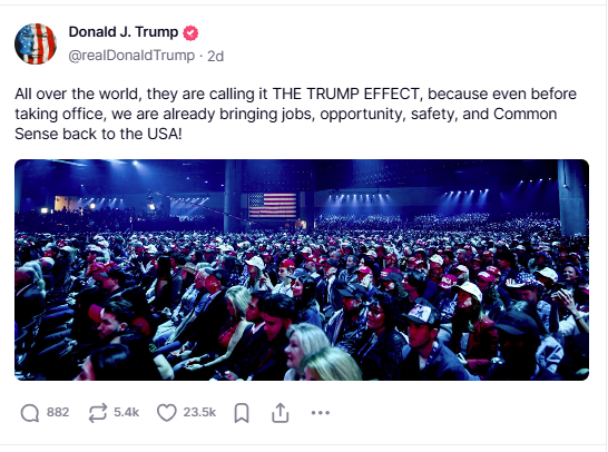 Trump Claims Credit for Achievements Before Even Taking Office