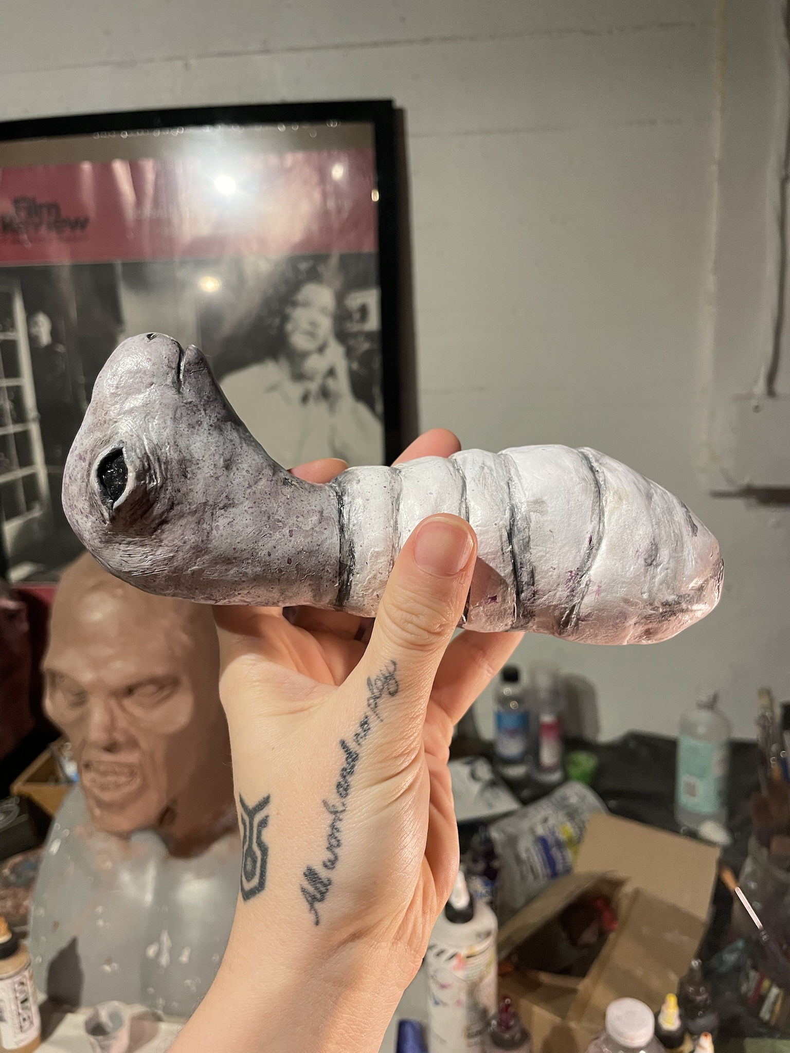 Almost finished with this little Eraserhead figure! Just need to refine the wrap around his body for a smoother finish.