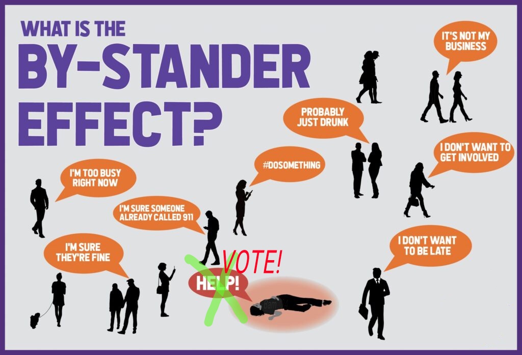The Bystander Effect: Don't Just Stand There, Go Vote!
