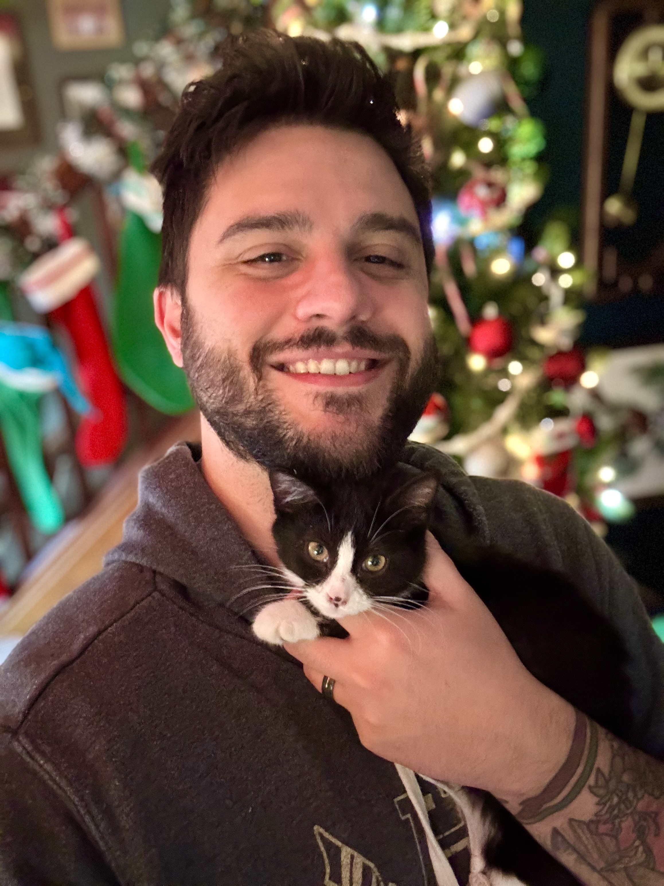 Wishing you a joyful holiday season from Pepper, celebrating her very first Christmas!