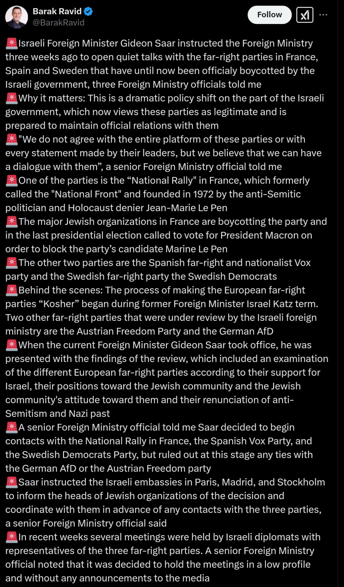 Israel's controversial talks with extremist far-right parties