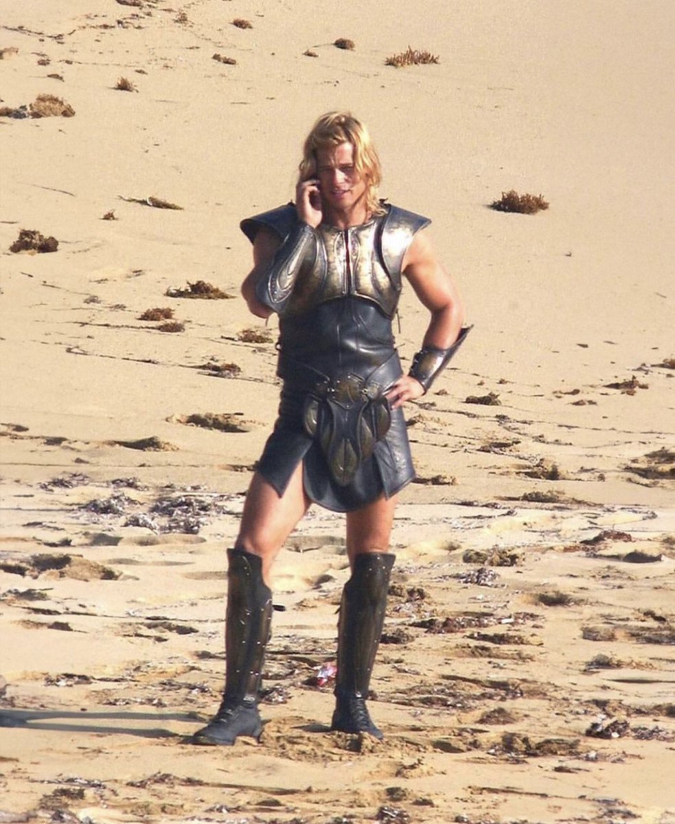 Behind the scenes with Brad Pitt on the iconic set of Troy (2003)