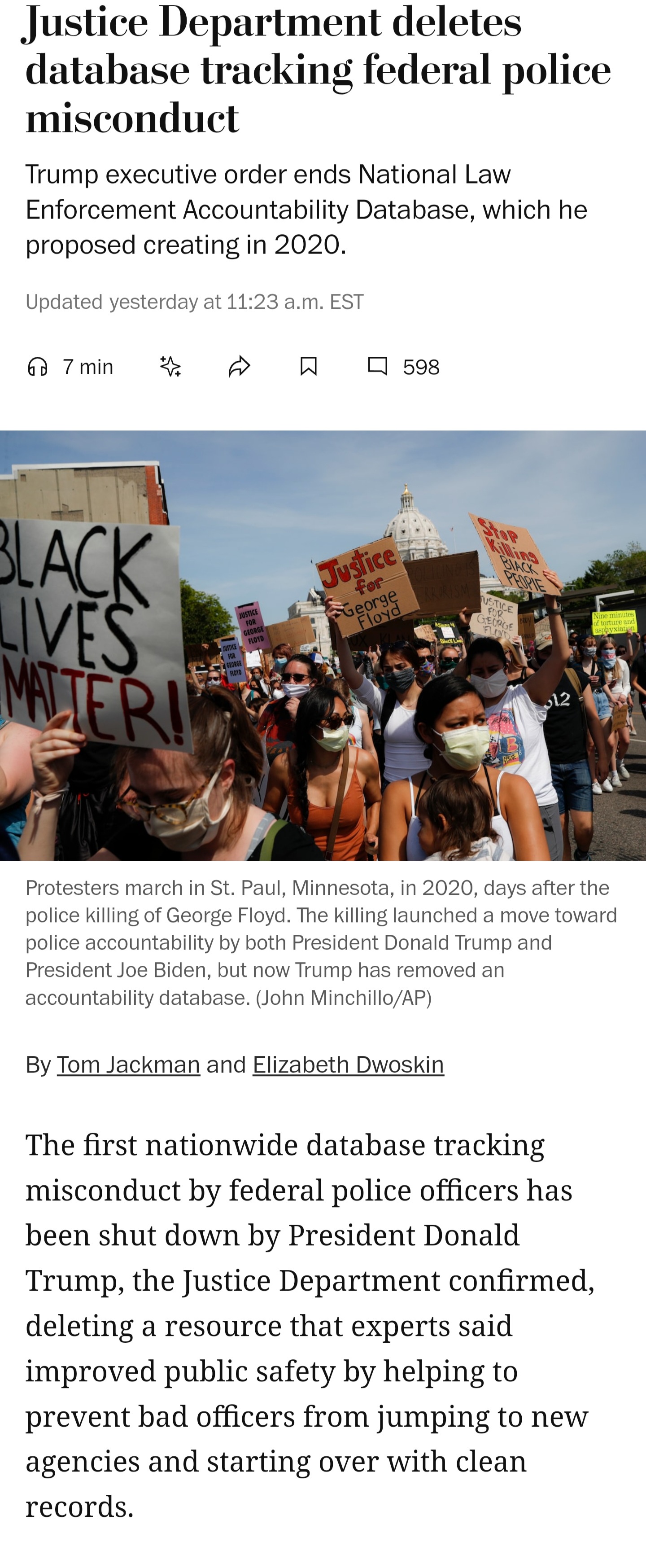 Trump's Controversial Deletion of the Federal Police Misconduct Database