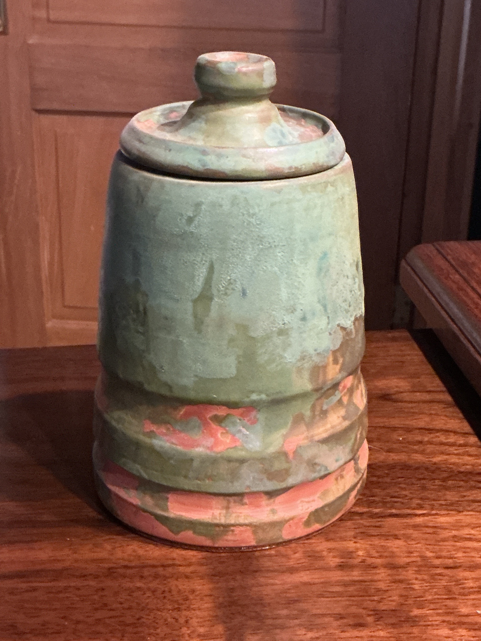 My earthen pot crafted in collage ceramics class.