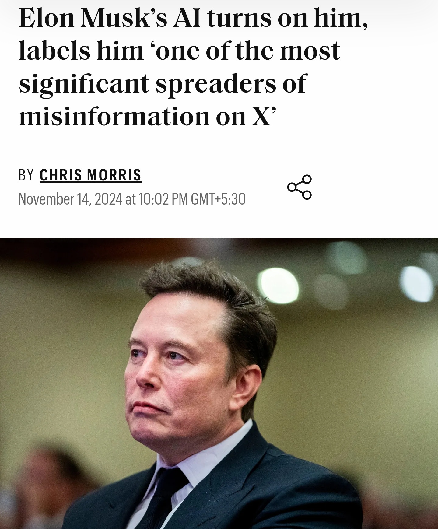 Elon’s AI just delivered a classic 'I'm not mad, just disappointed' moment