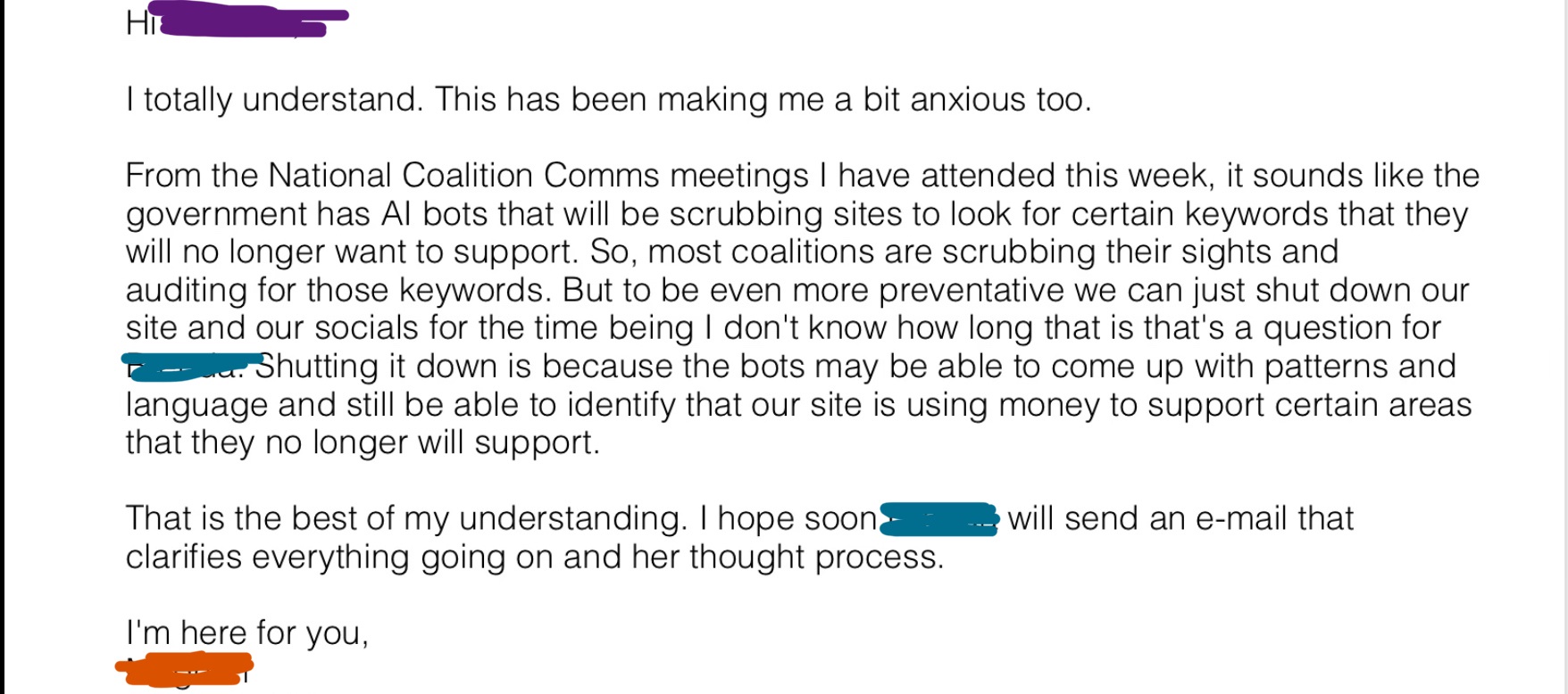 We're shutting down our agency website in a bid to secure funding for our vital work with domestic violence and sexual assault survivors.