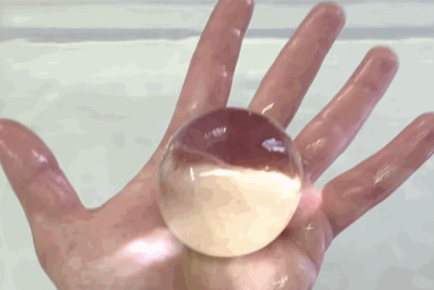 Invisible polymer balls that disappear in water!
