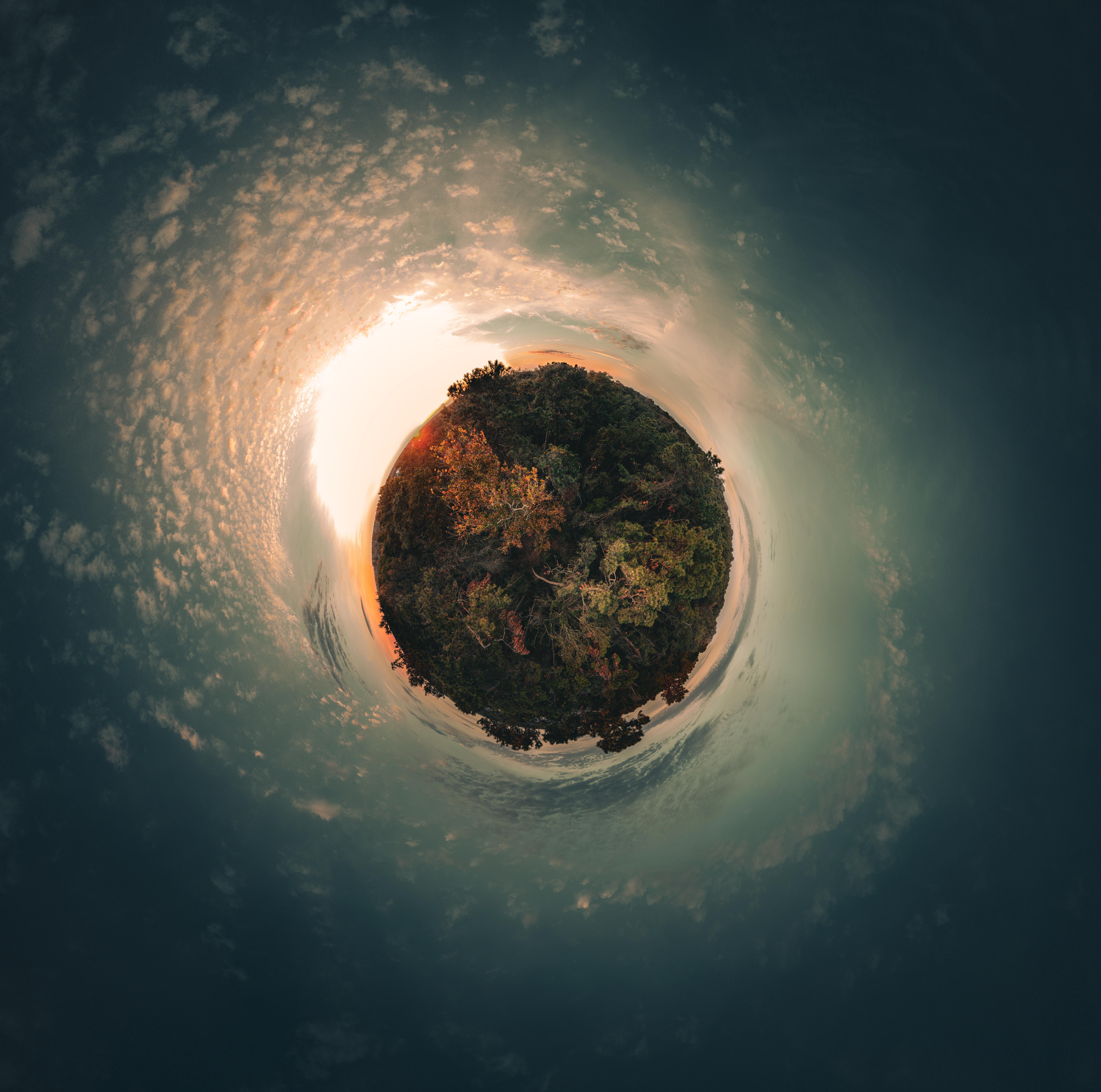 A Tiny Planet Perspective of the Enchanted Forest