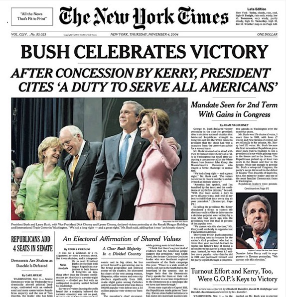 November 2, 2004: George W. Bush Secures Re-Election Against John F. Kerry