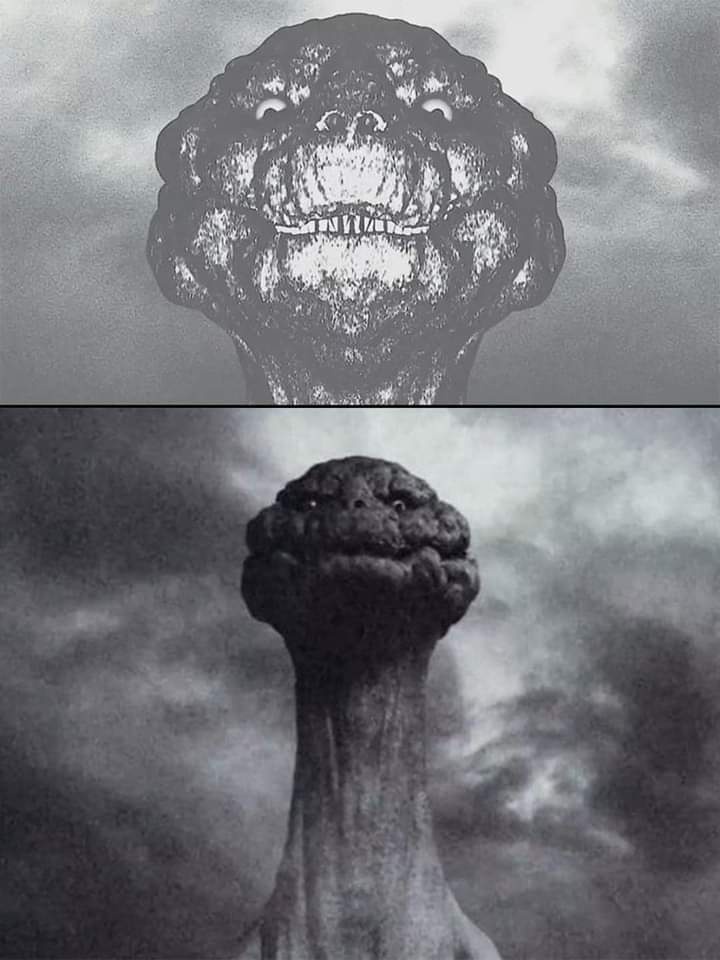 An early concept design for Godzilla that never made it to the screen