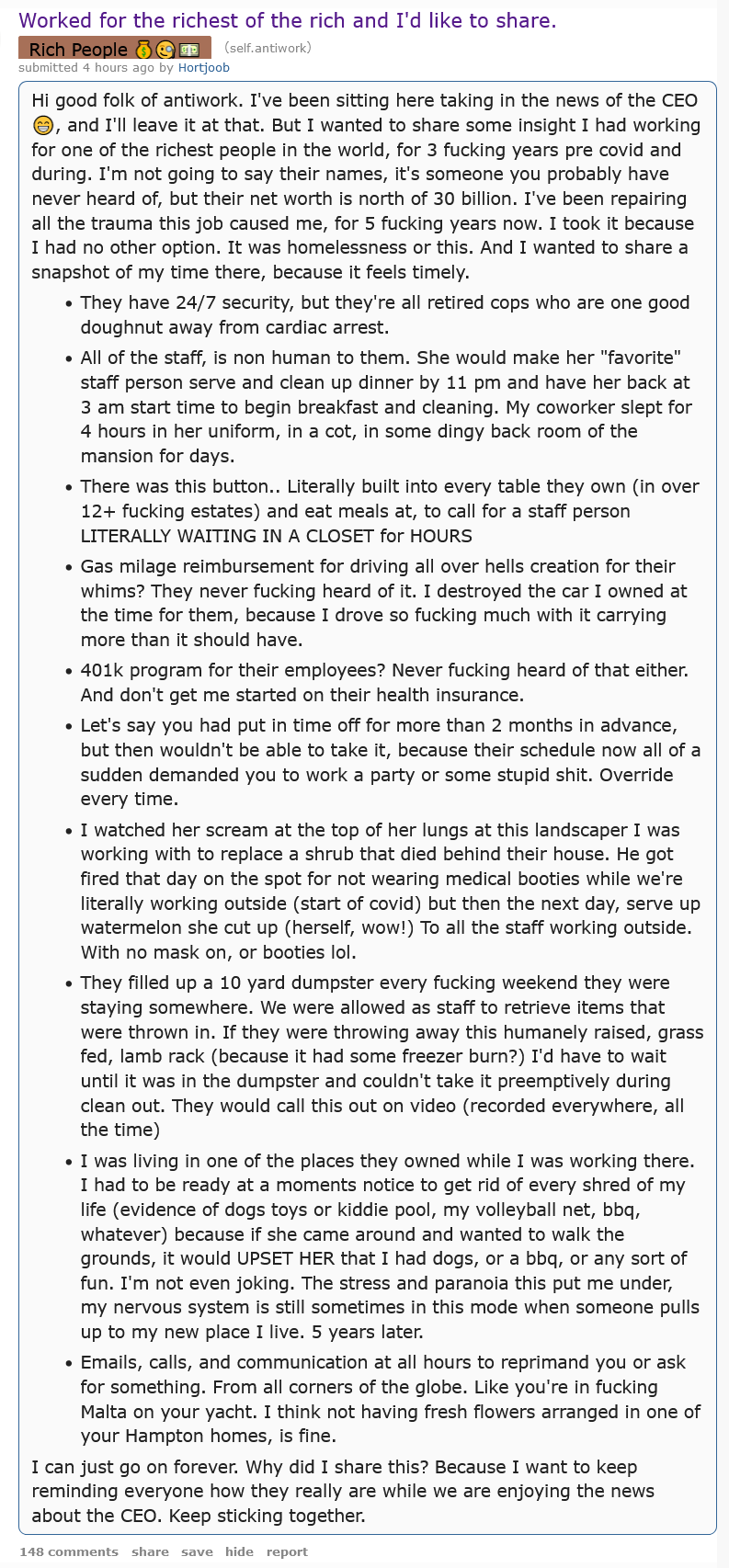 The Reality of Working for the Wealthy