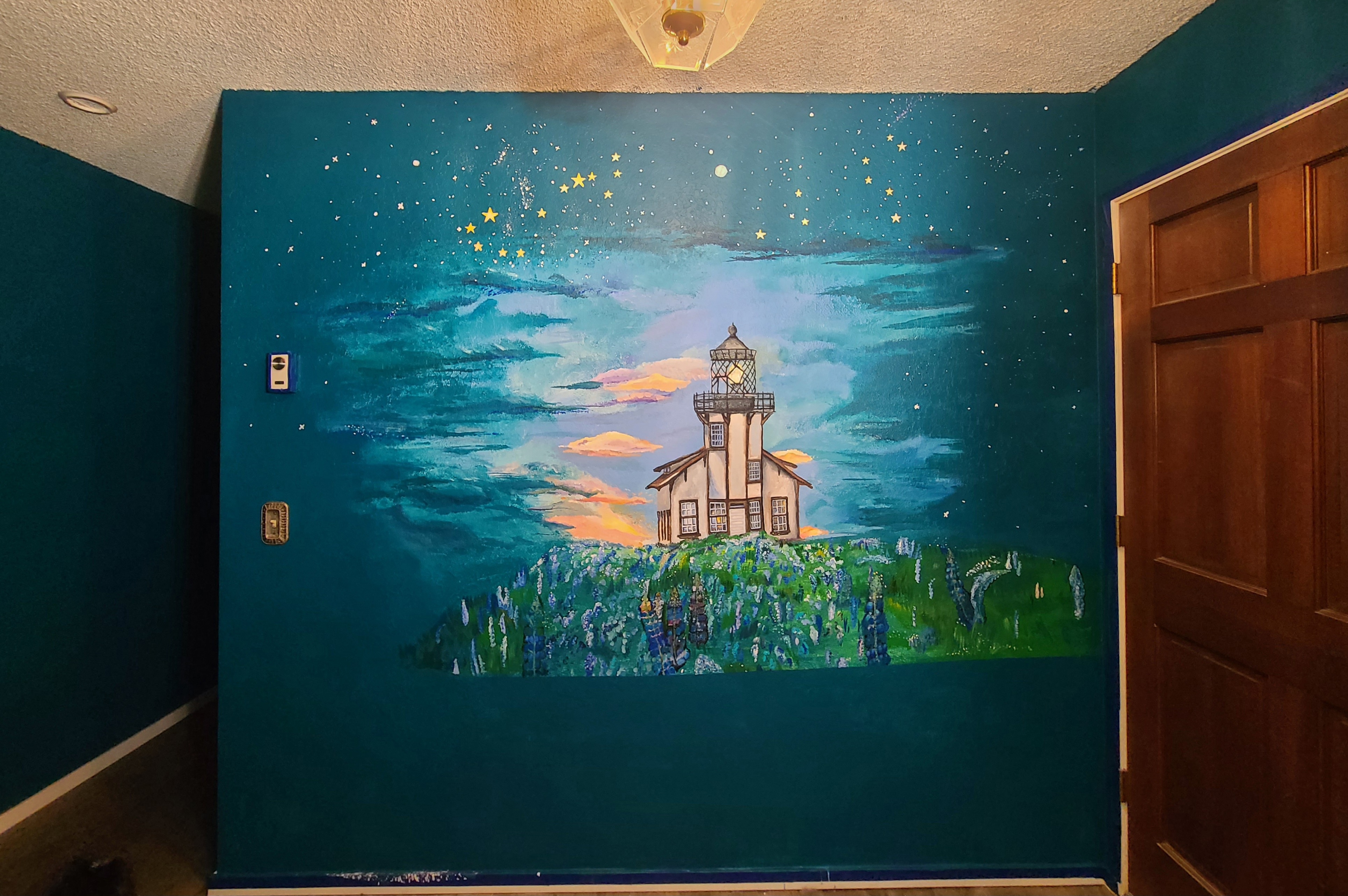 Vibrant Mural of Point Cabrillo Lighthouse