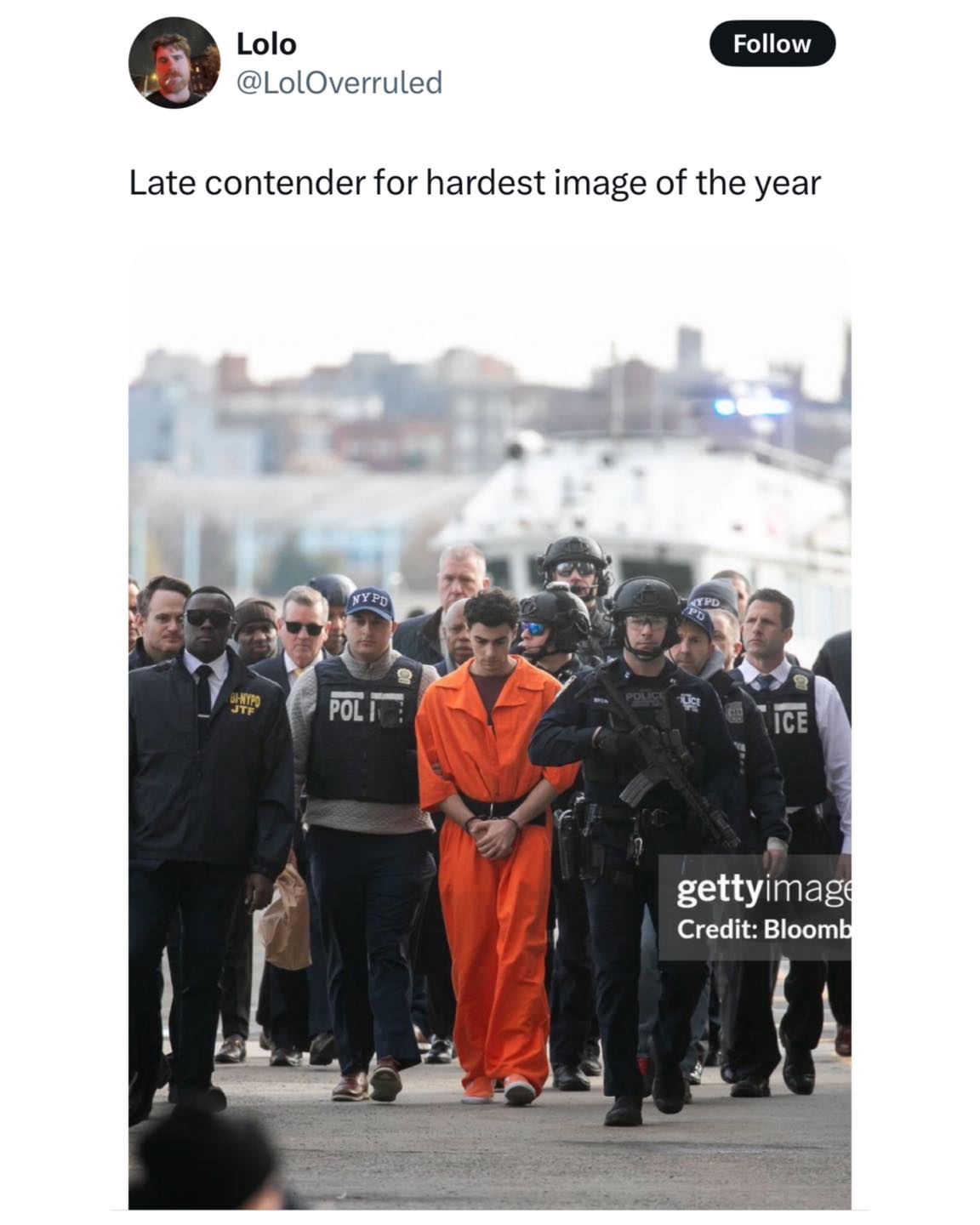 Strange how it only took two officers to take a murderer to fast food after a horrific crime. Oh, and let's not forget the wealth factor in justice.