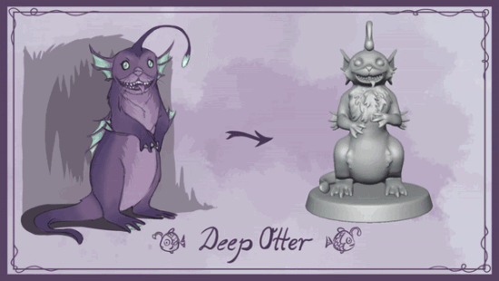 Meet the Deep Otter: a D&D creature and miniature!