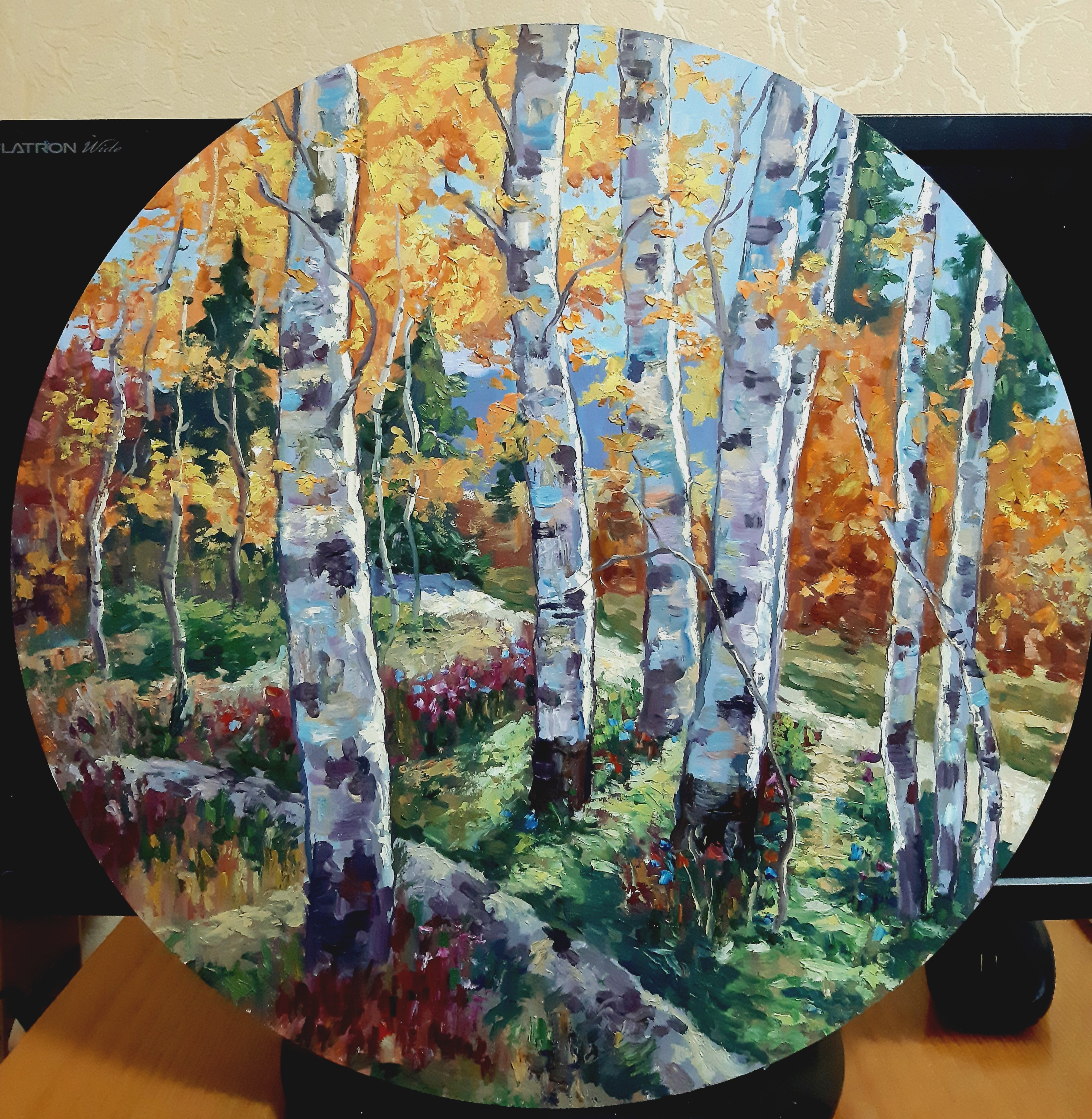 Golden Autumn: My Oil Painting on Hardboard