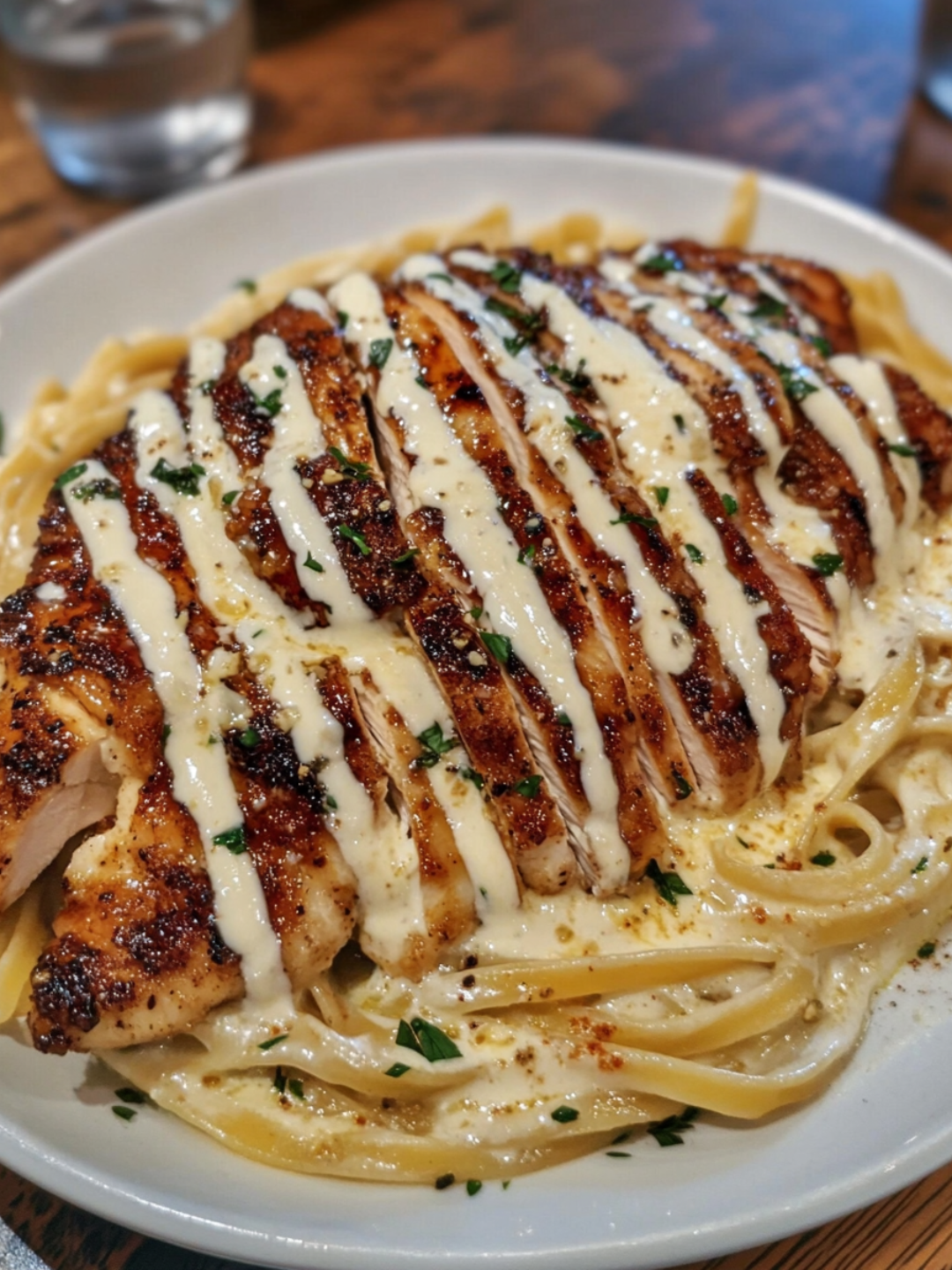 Indulge in Garlic Butter Chicken with Creamy Ricotta Alfredo Pasta