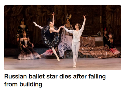 Tragic News: Russian Ballet Star Falls from 5 Stories While Speaking Out Against the War