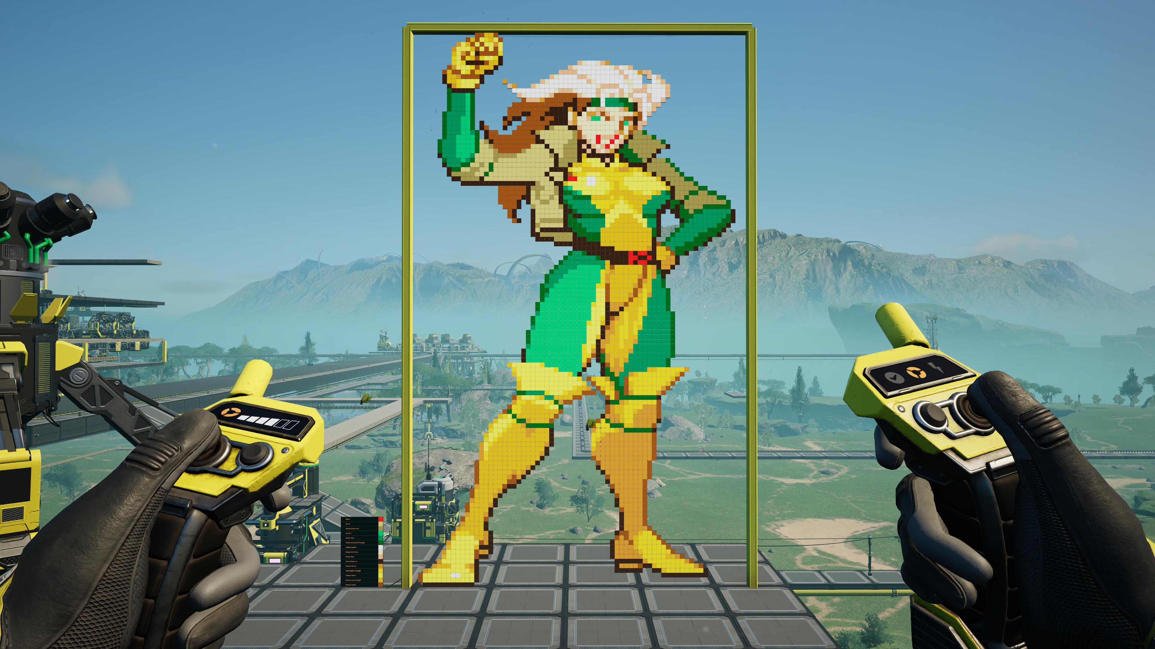 Exploring Rogue Pixel Art in the game Satisfactory.