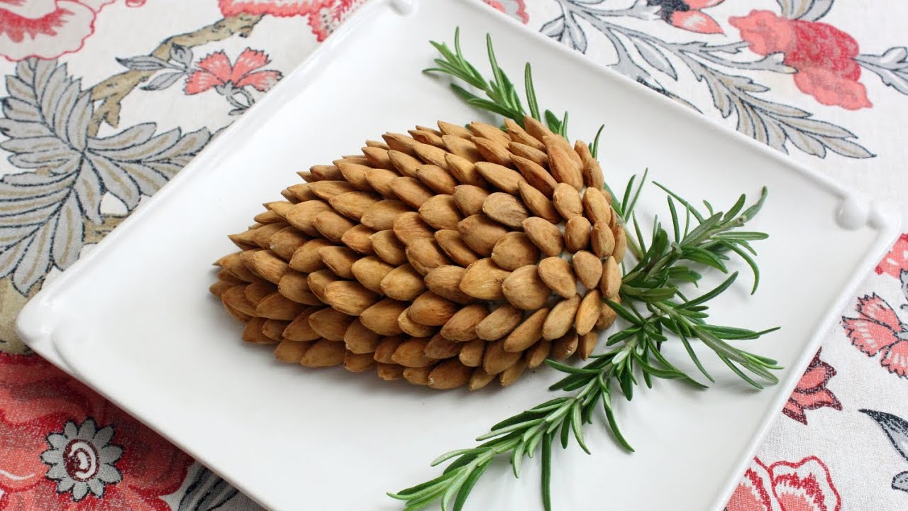 Delicious Pinecone Cheeseball infused with Rosemary goodness