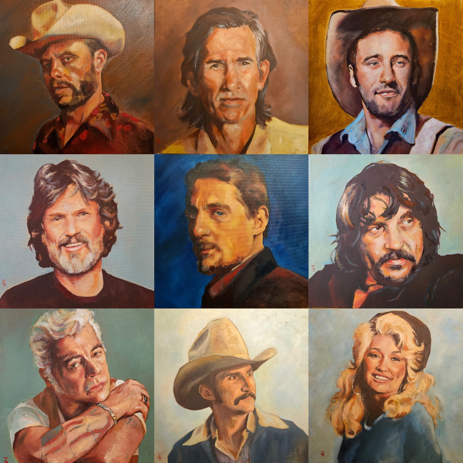 Check out these country music portraits I've created over the past year!