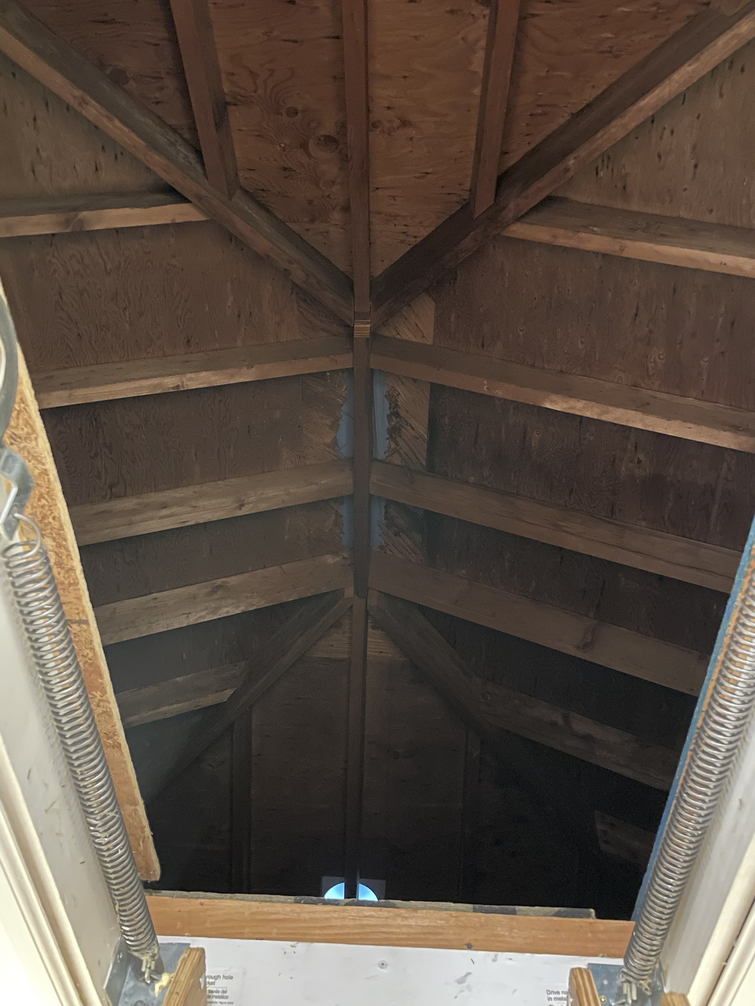 View of Roof Damage from the Hallway