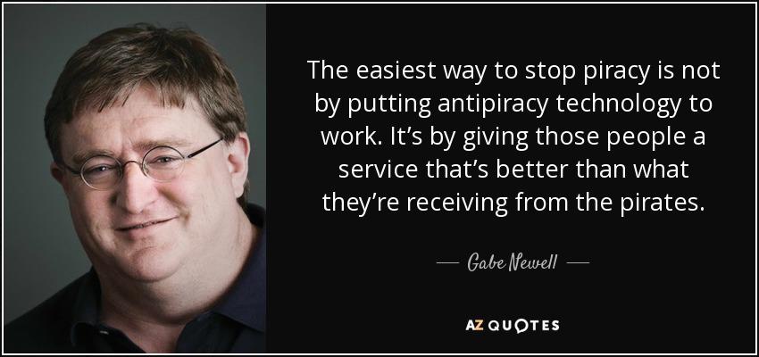 Gabe Newell Shares His Thoughts on Piracy