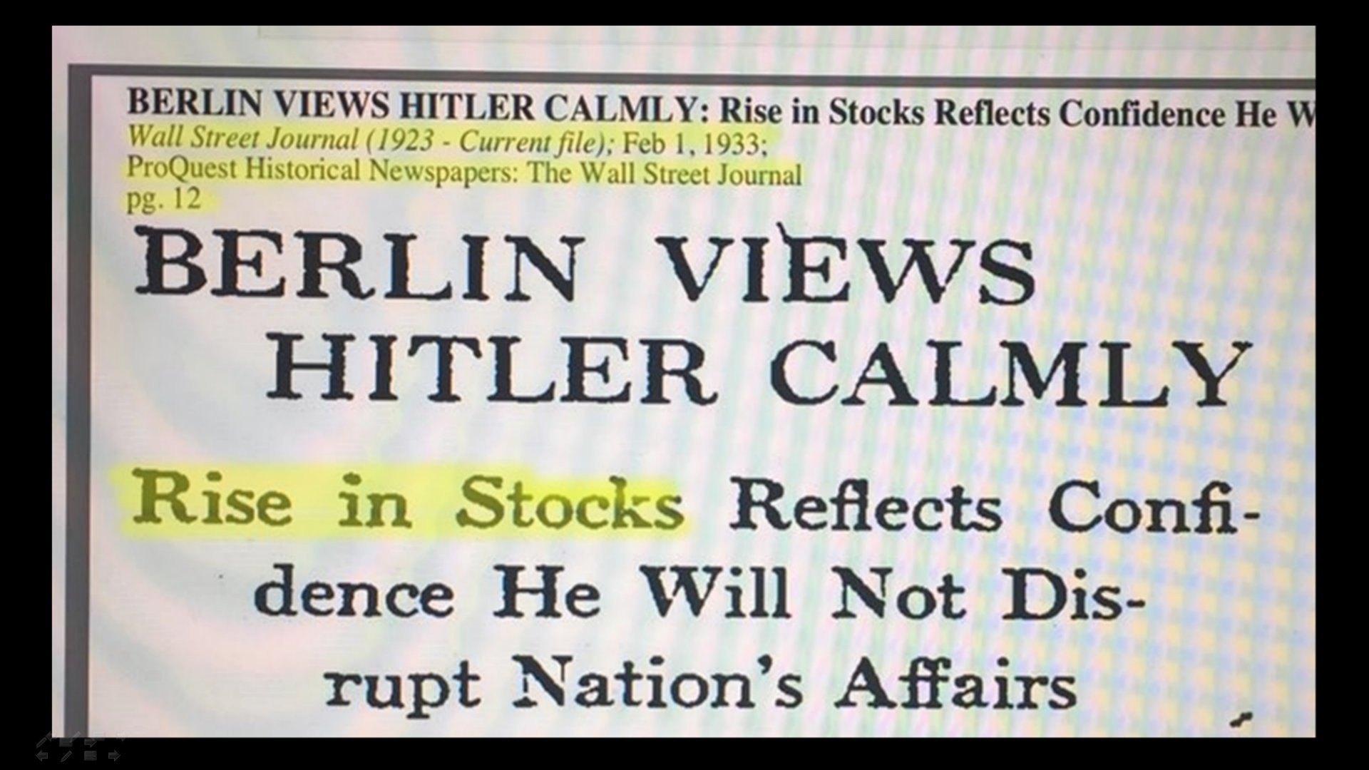 A Glimpse into History: Wall Street Journal, Feb 1, 1933