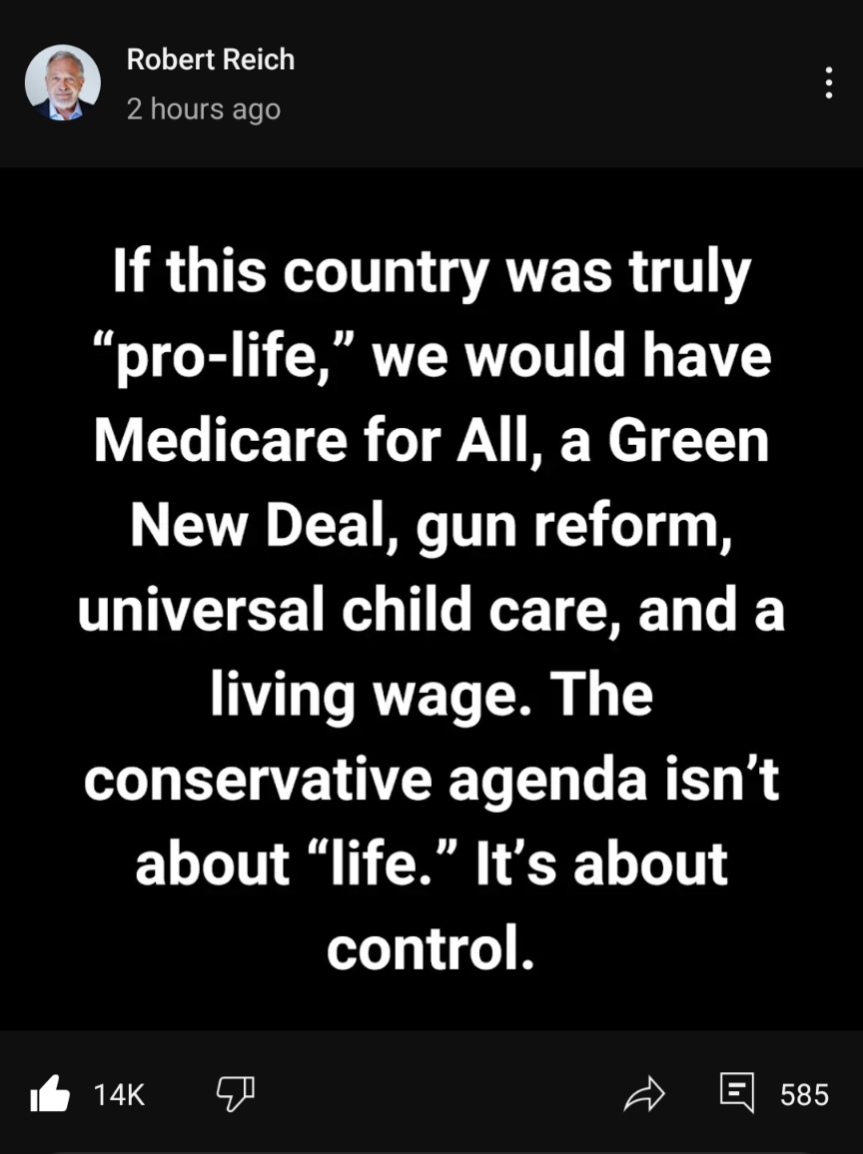 Robert Reich is on fire with his latest insights!