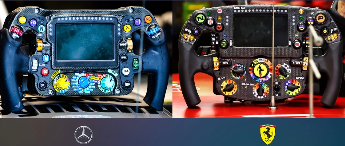 Comparing the MB and Ferrari F1 Steering Wheels