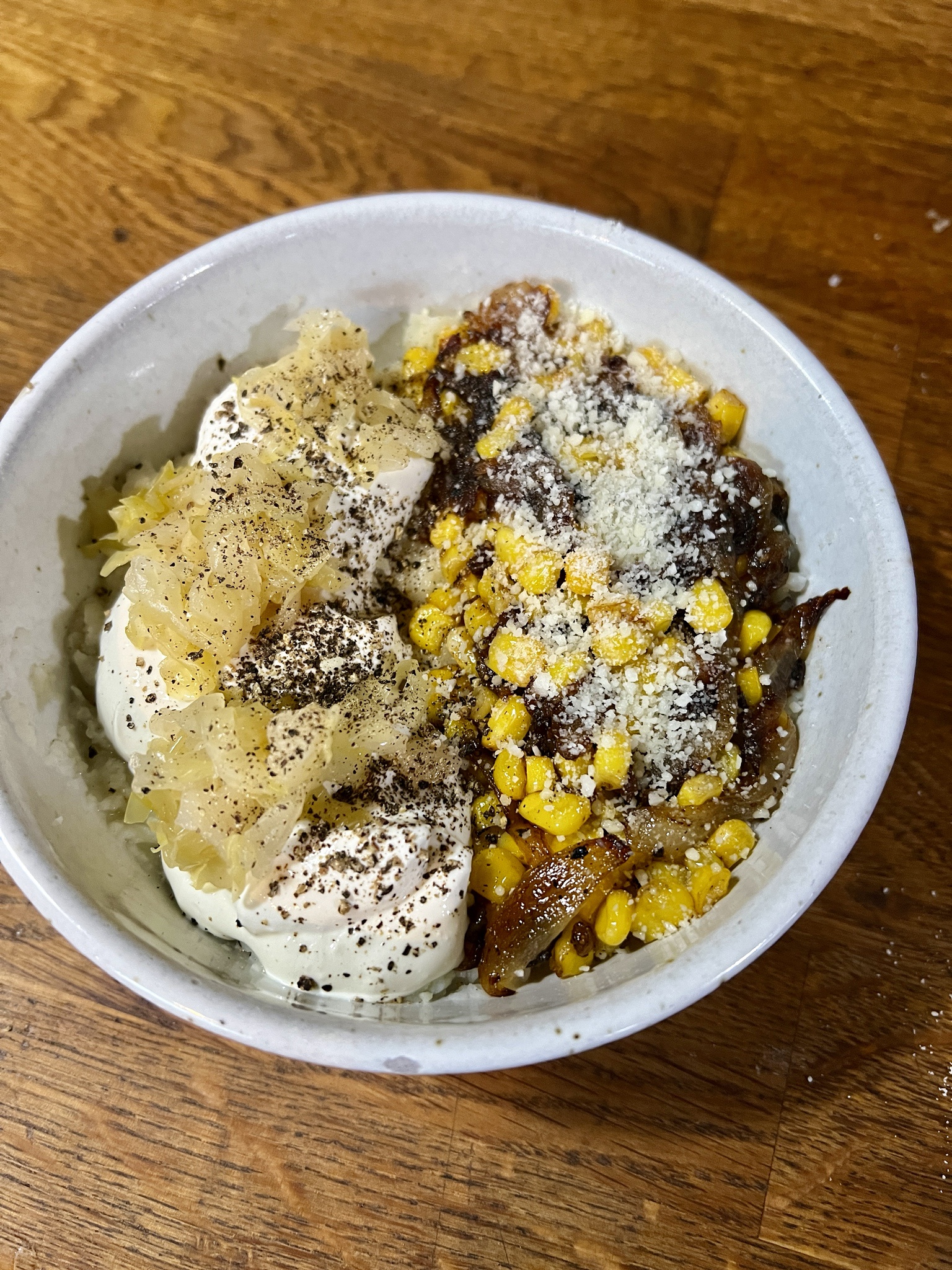 You absolutely have to try the mashed potatoes combo bowl!